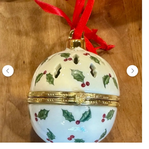Formalities By Baum Bros Christmas Bell Ornament/Box Holly & Berry Design - Picture 3 of 7